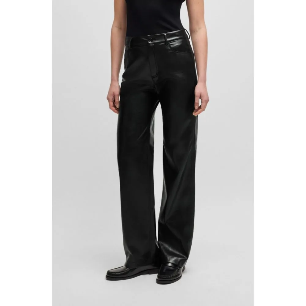 Five-pocket trousers in faux leather