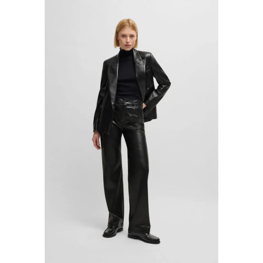 Five-pocket trousers in faux leather