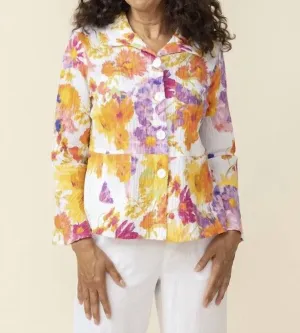Flounce Jacket In Orange Multi