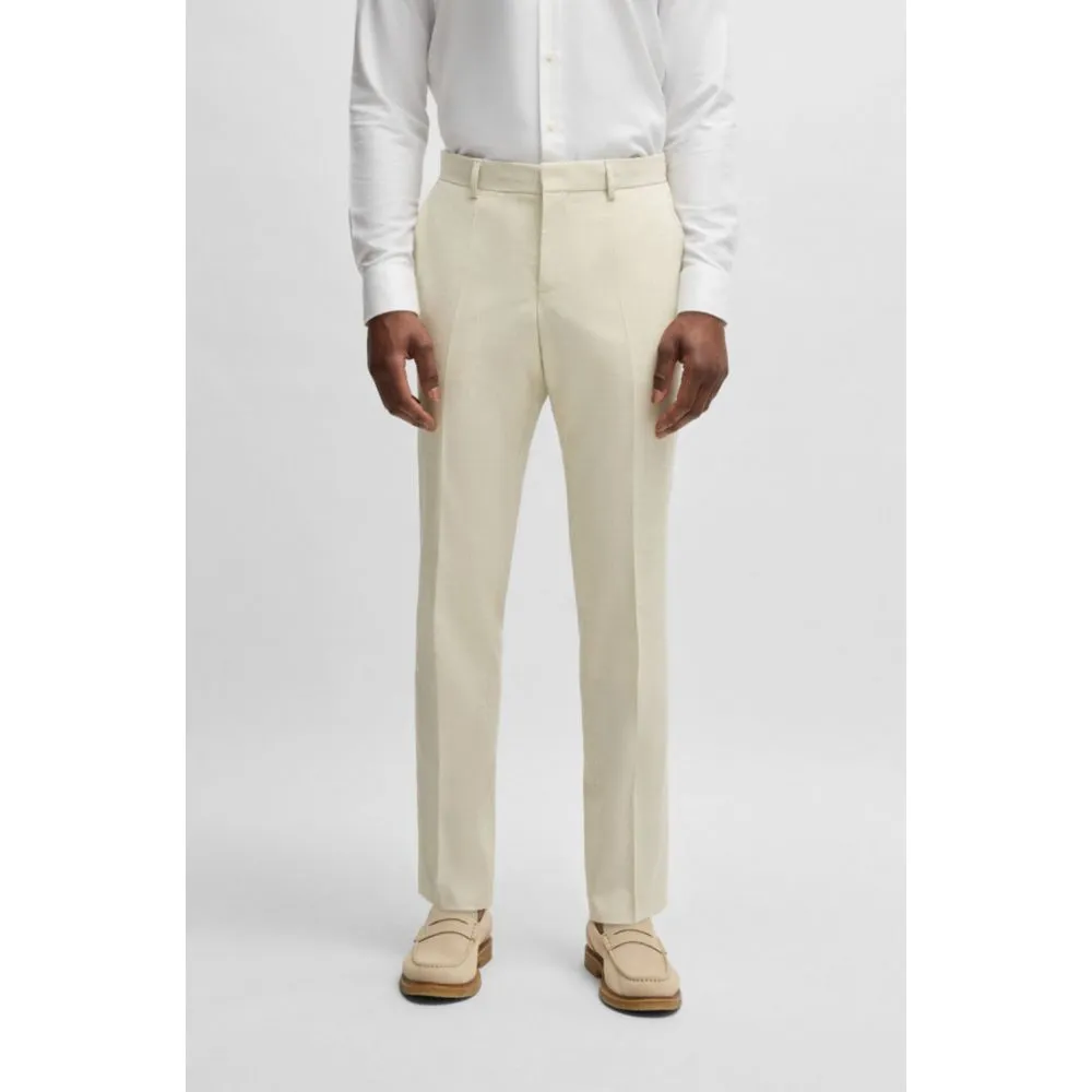 Formal trousers in a patterned virgin-wool blend