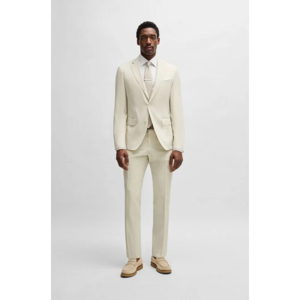 Formal trousers in a patterned virgin-wool blend