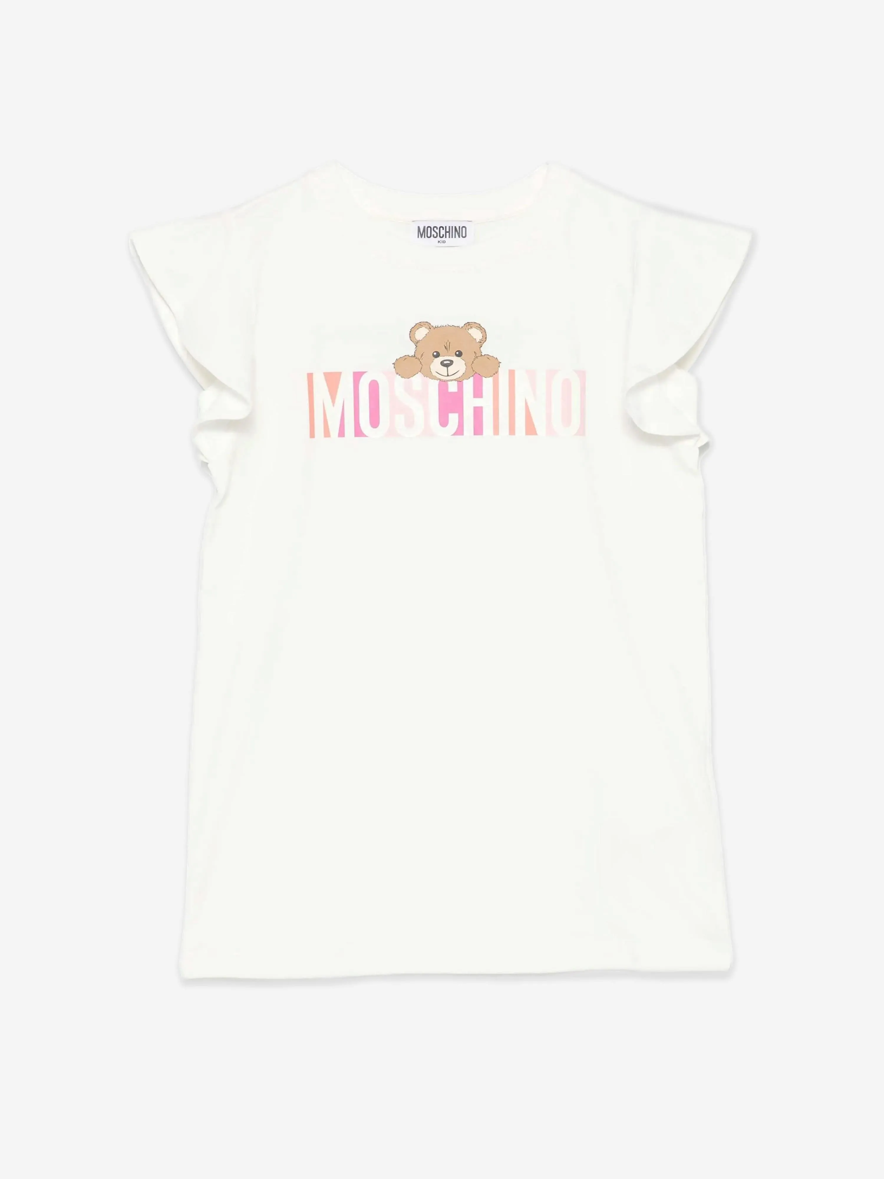 Girls Bear Logo Dress in Ivory
