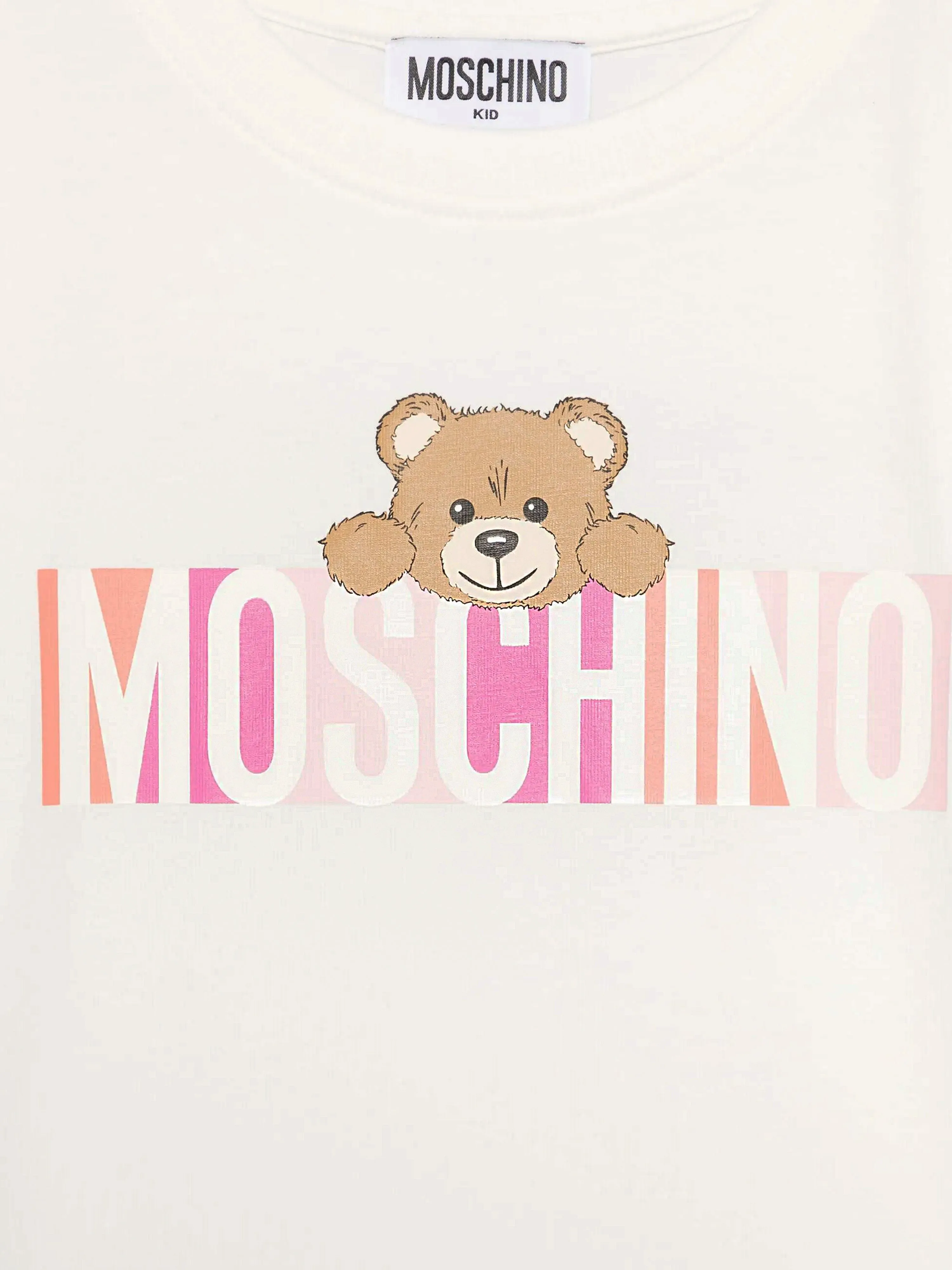 Girls Bear Logo Dress in Ivory