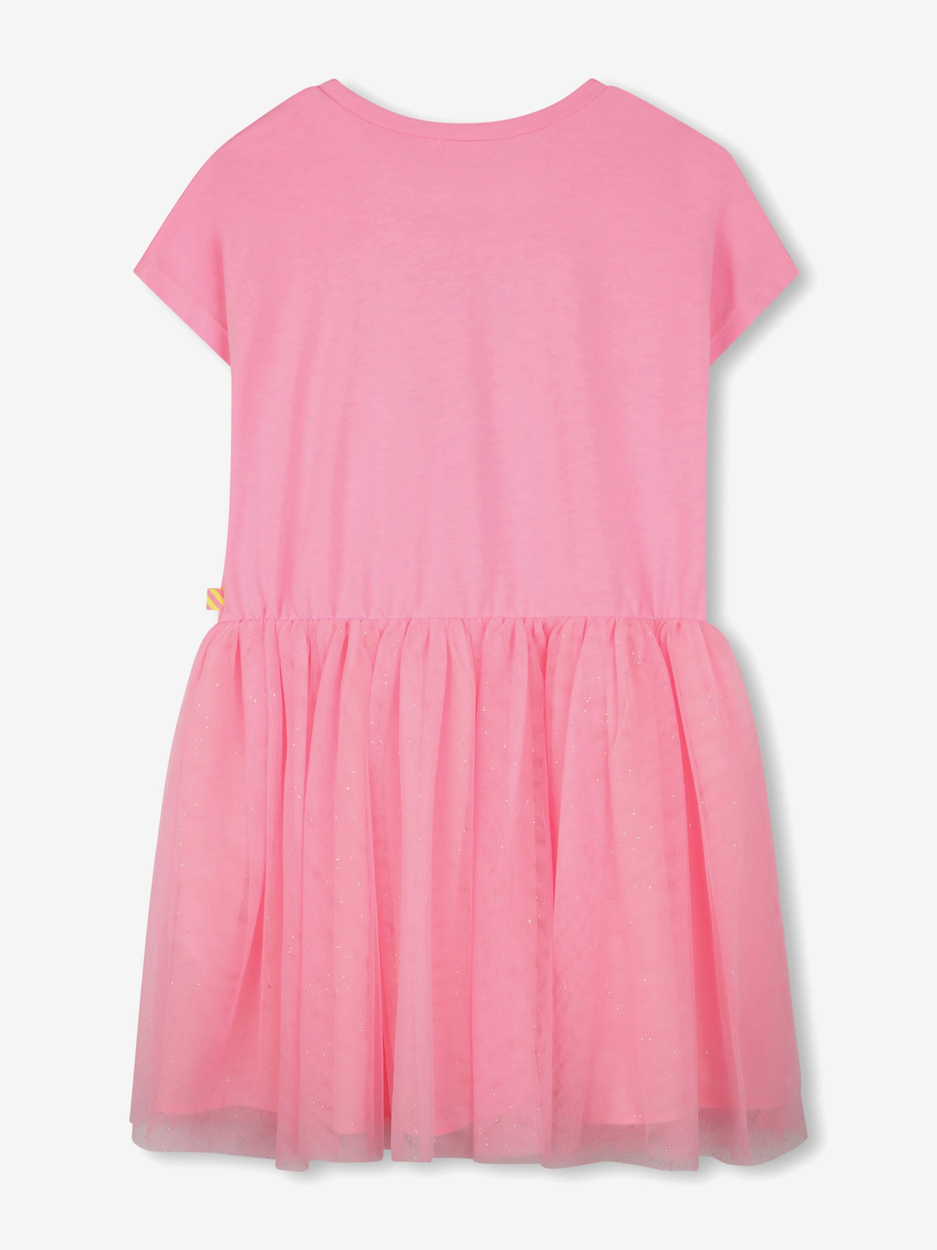Girls Bi-material Love Dress in Pink