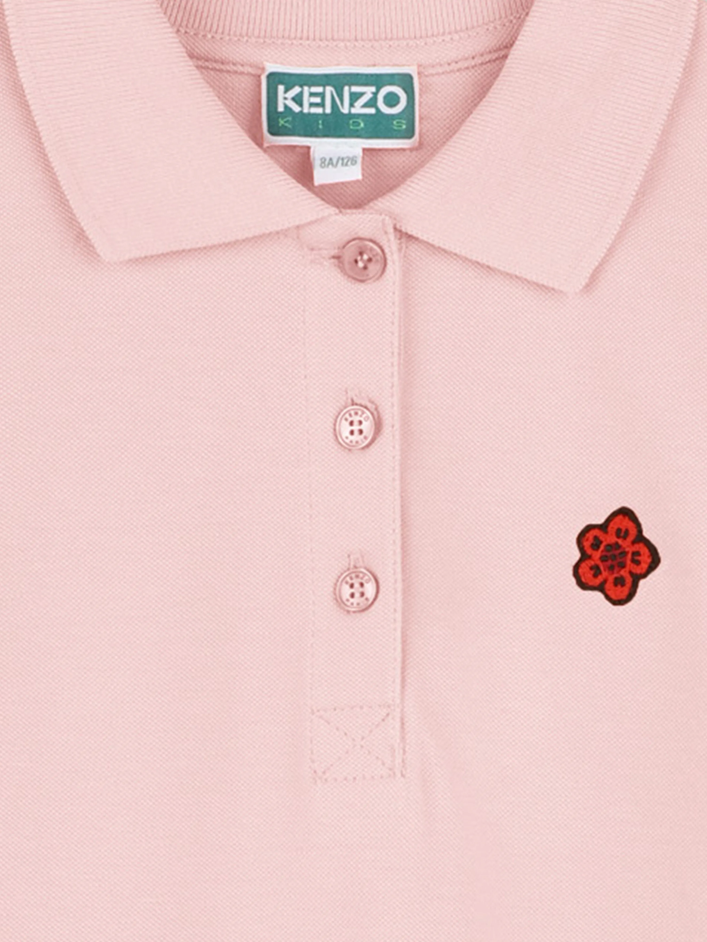 Girls Boke Flower Polo Dress in Pink