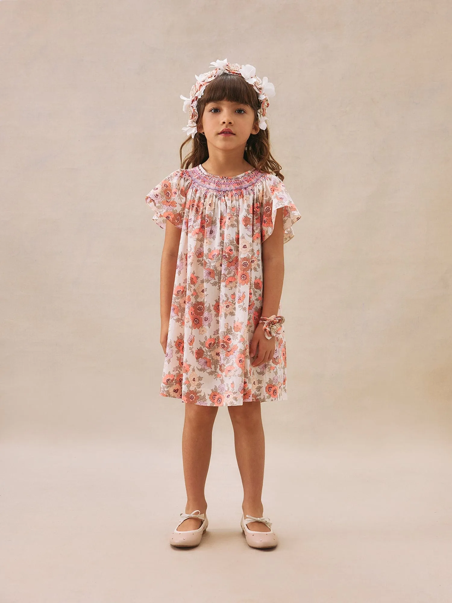 Girls Floral Arlene Dress in Pink