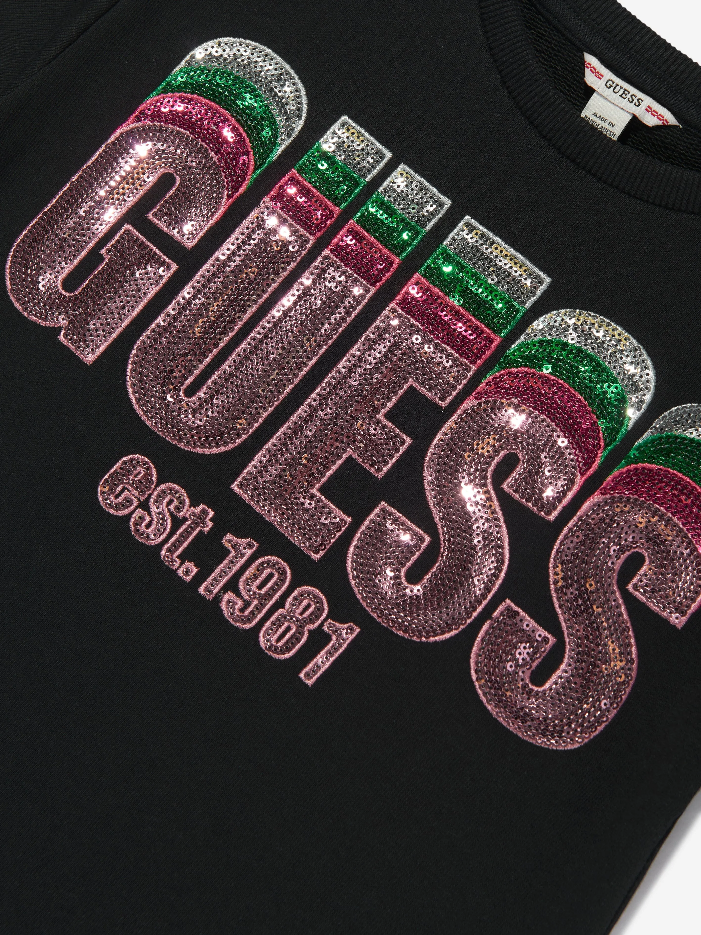 Girls Logo Sweater Dress in Black