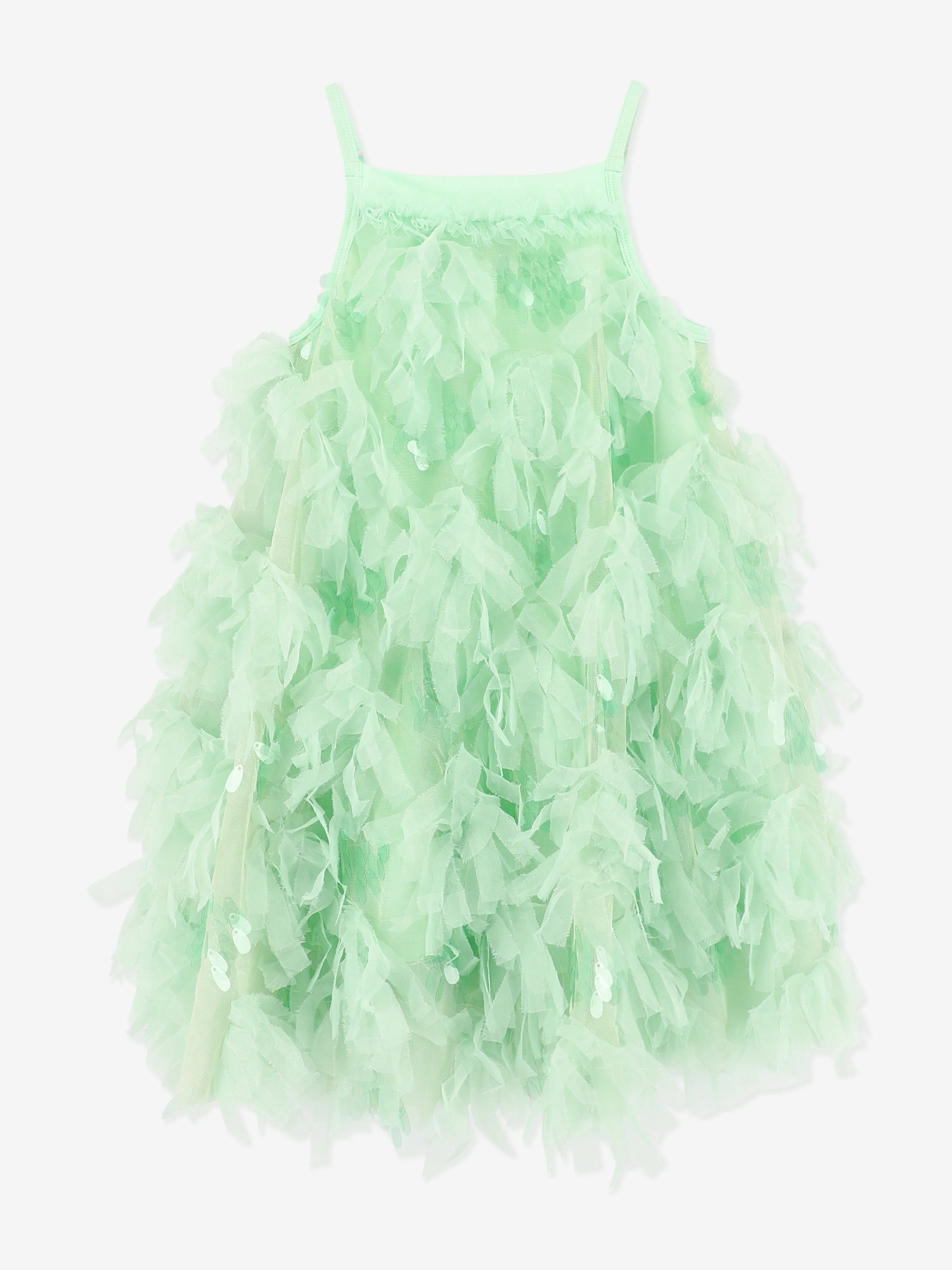 Girls Palma 3D Tulle and Sequin Dress in Green