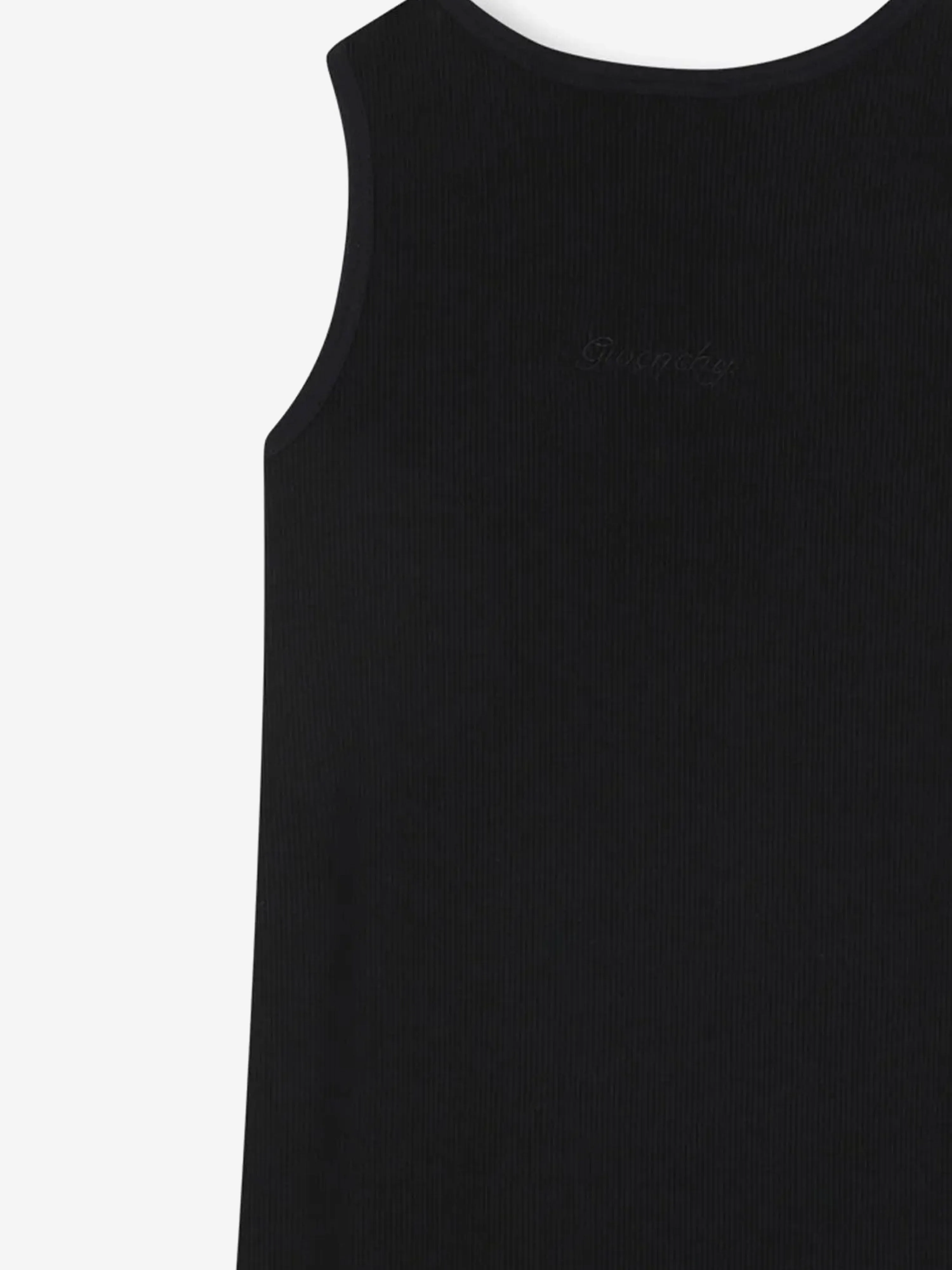 Girls Ribbed Logo Tank Dress in Black