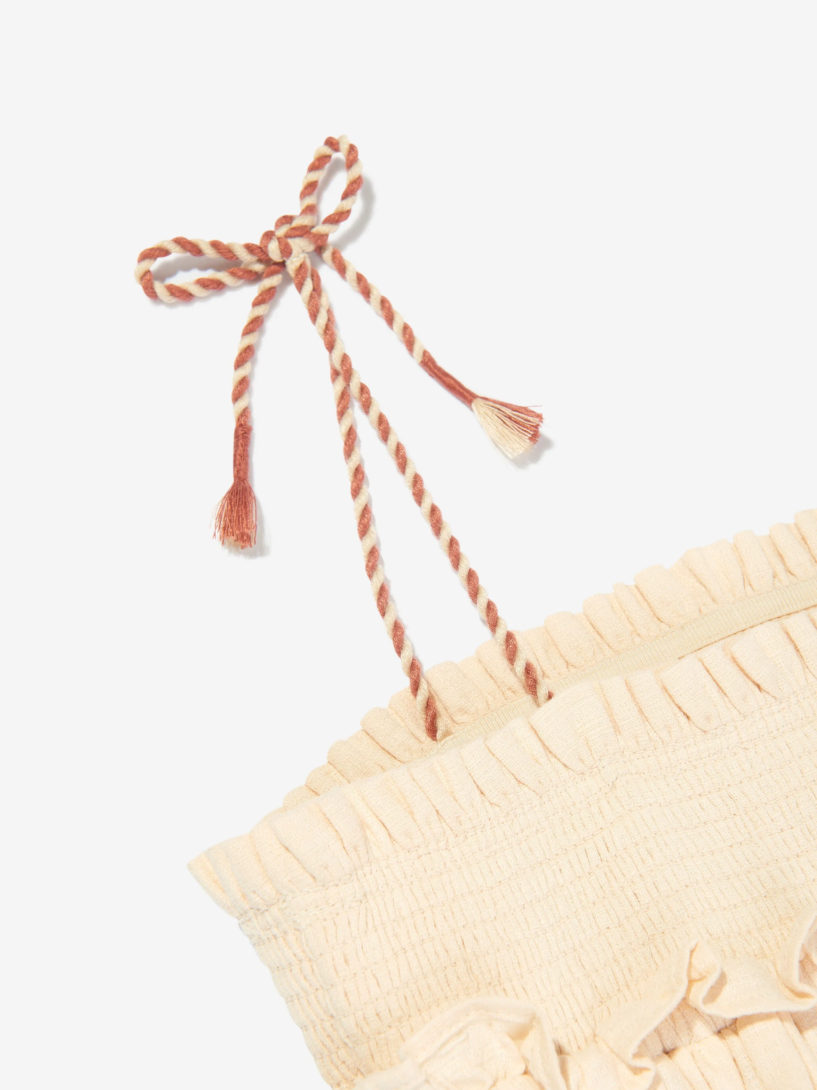 Girls Tallow Embroidered Swing Dress in Ivory