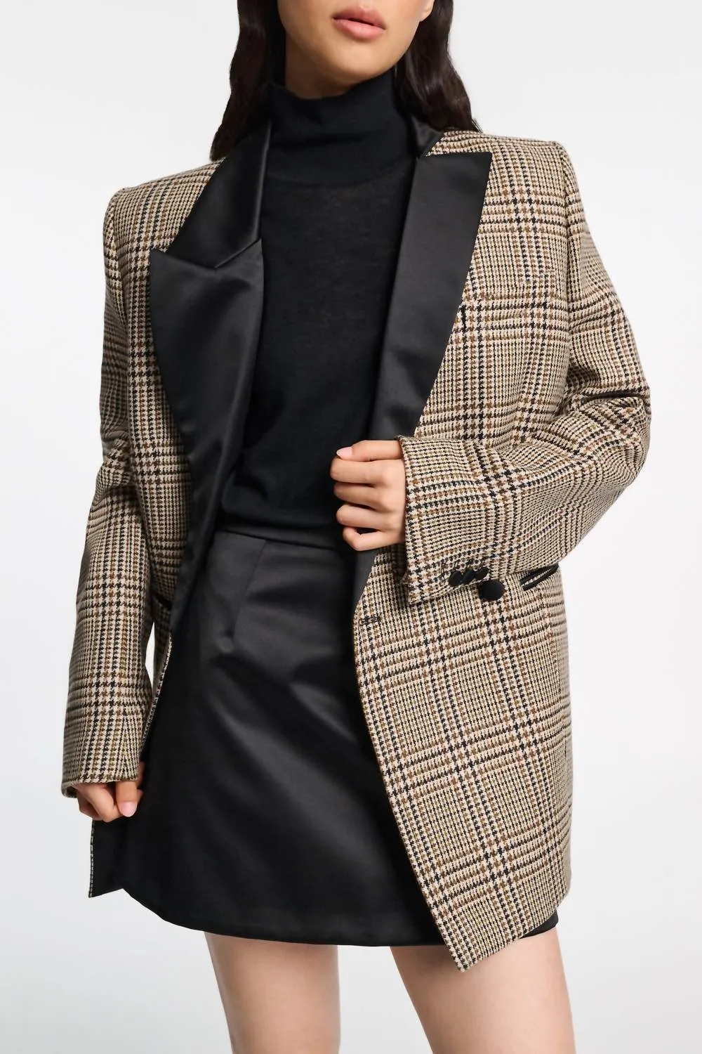 Graphic Elegance Jacket In Mixed Glencheck