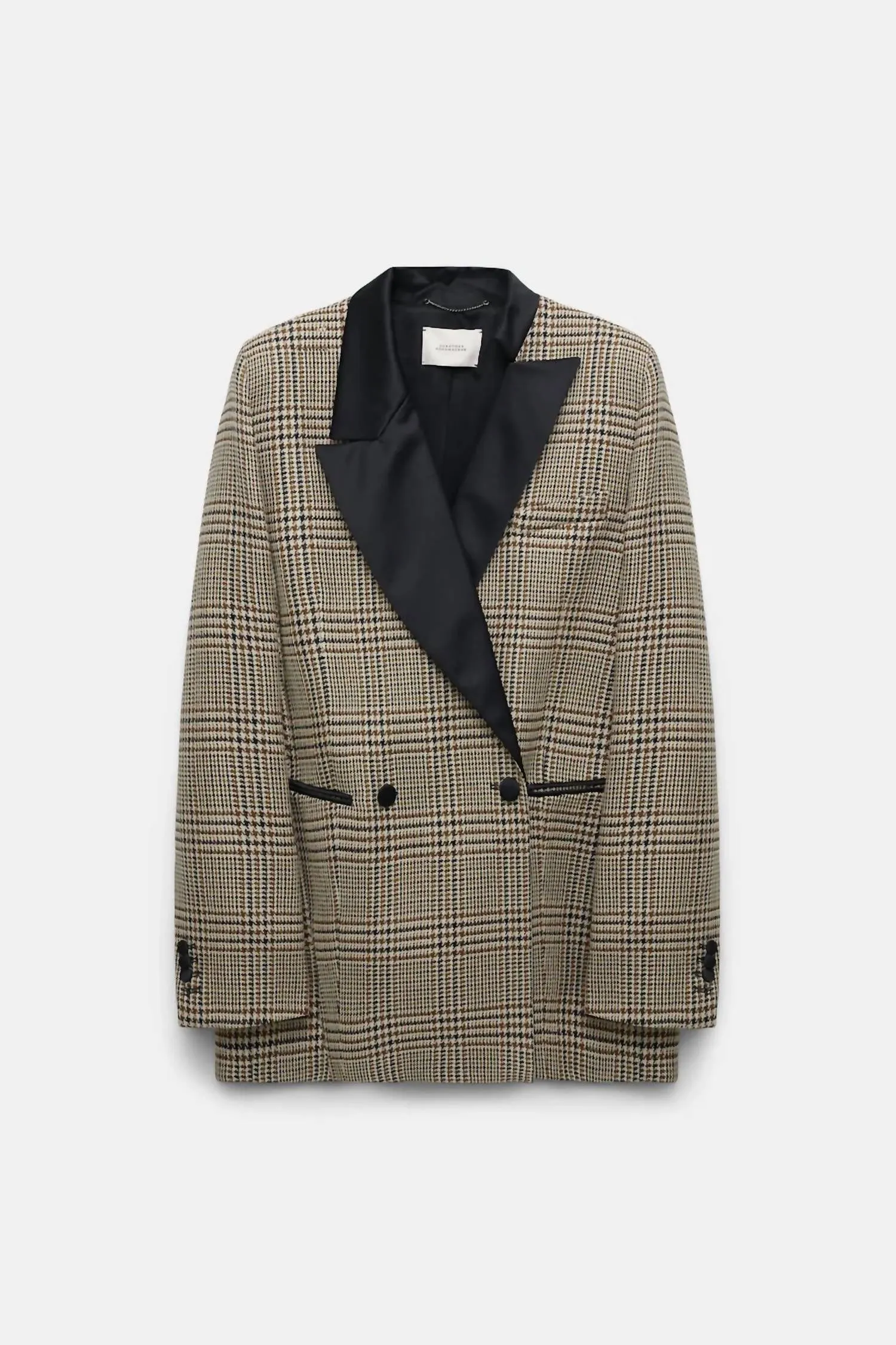 Graphic Elegance Jacket In Mixed Glencheck
