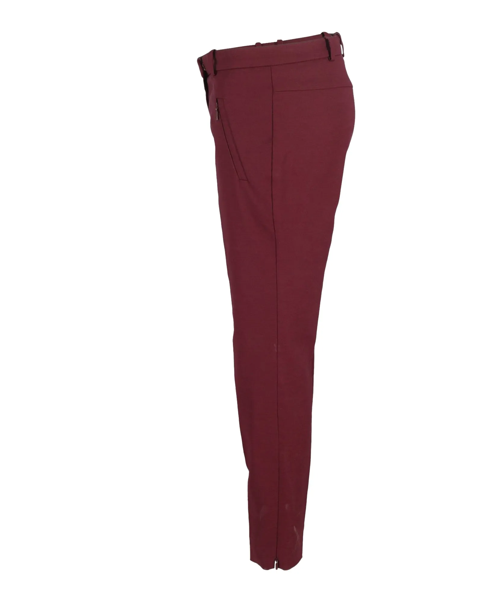 Hugo Boss Slim-Fit Tapered Trousers in Burgundy Cotton
