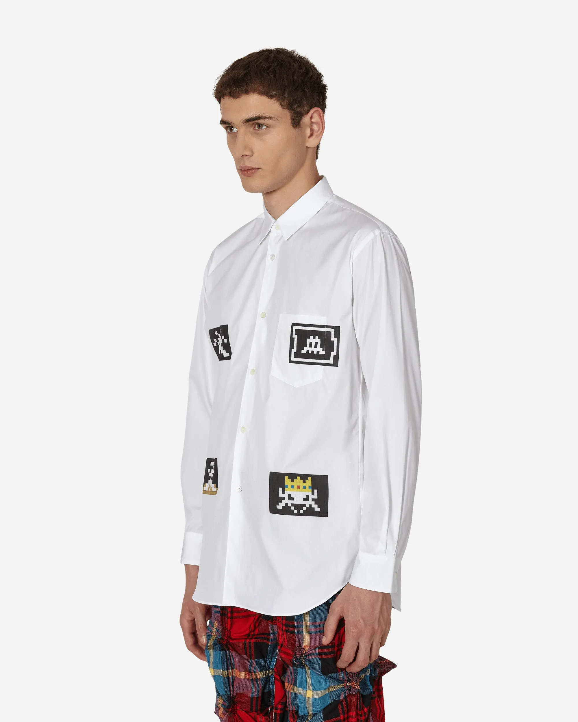 Invader Poplin Shirt White