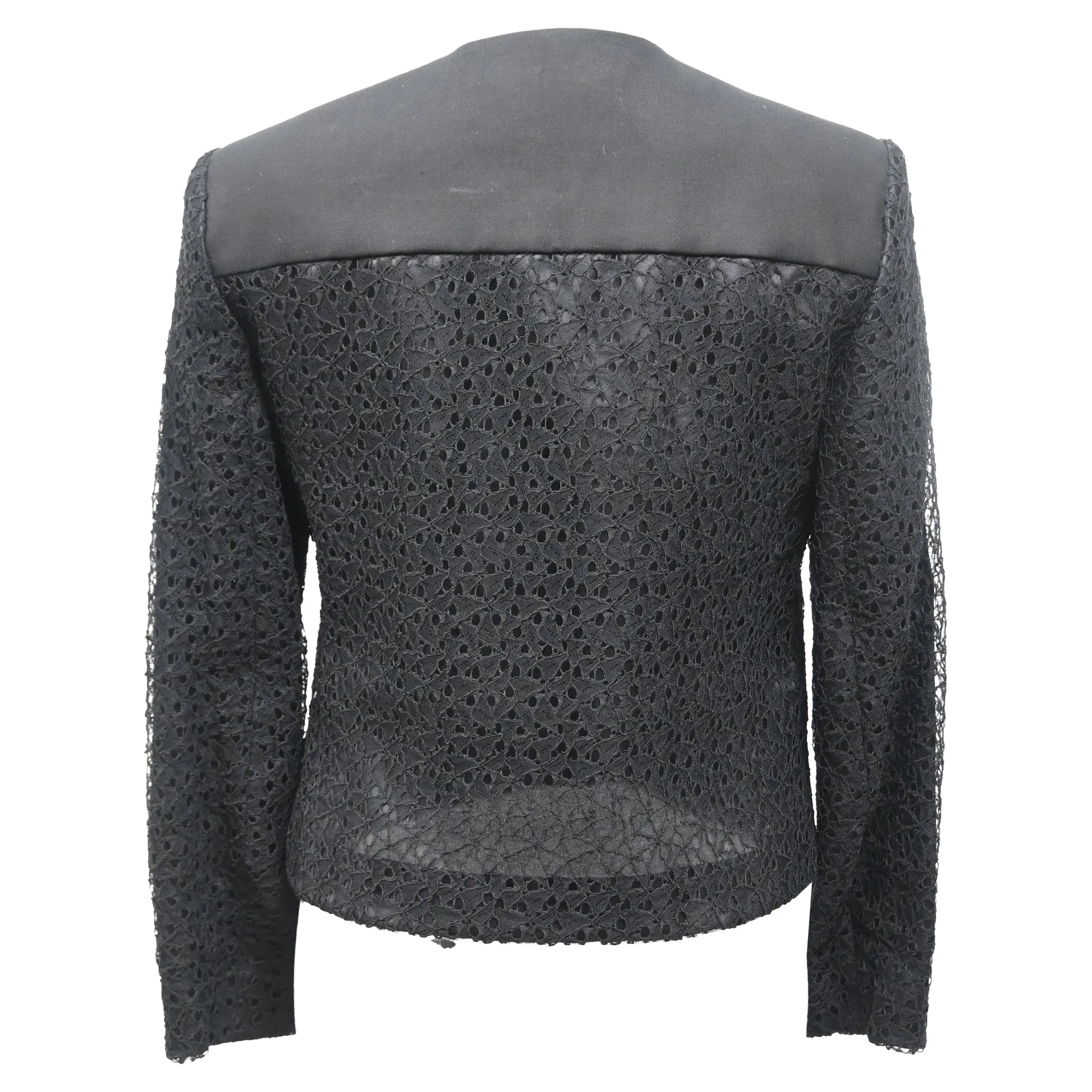 Jason Wu Lace-Detail Single-Breasted Blazer in Black Polyester