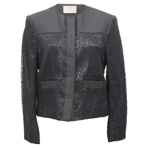 Jason Wu Lace-Detail Single-Breasted Blazer in Black Polyester
