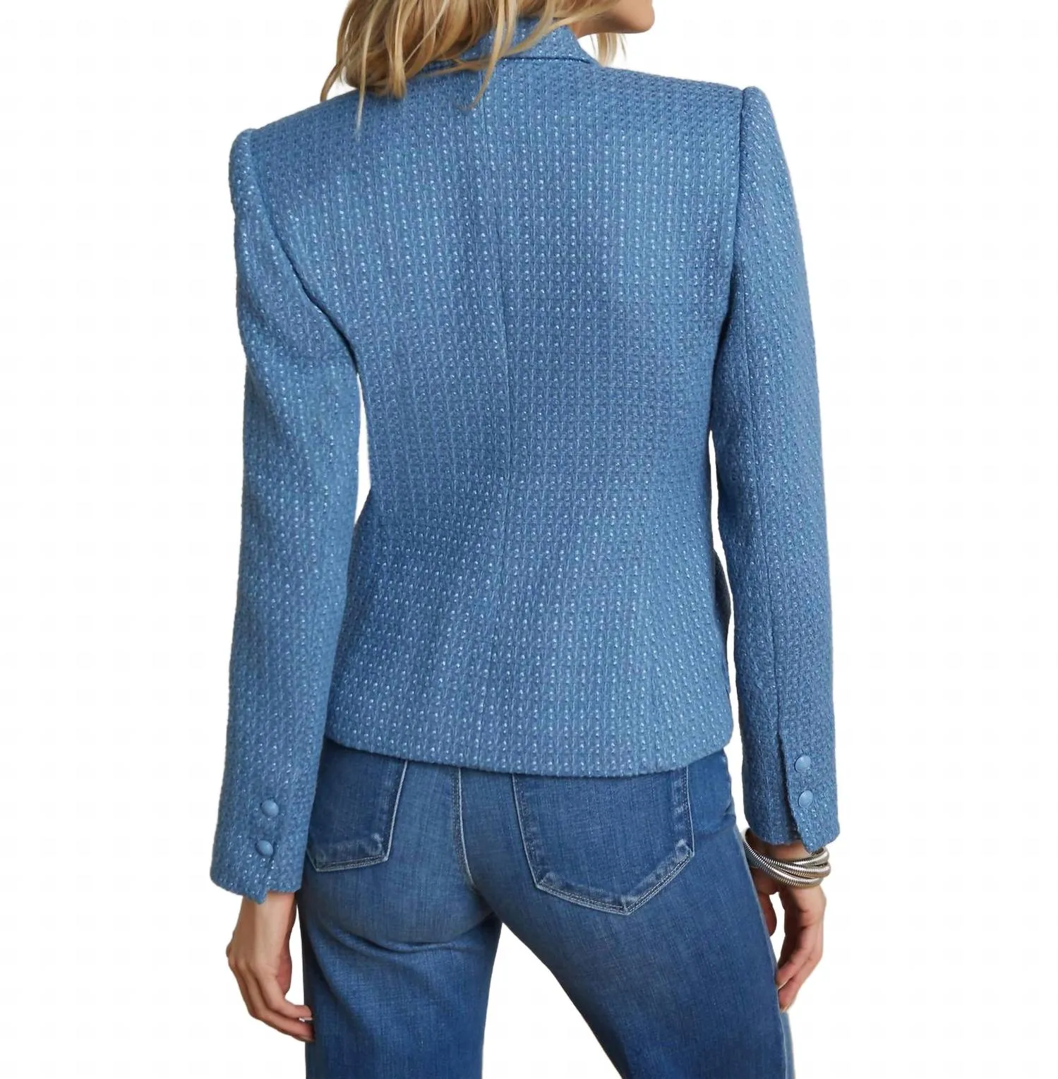 Jennah Blazer In Harbor Blue/good Luck Chain