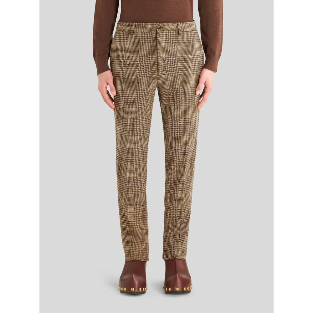 JERSEY TROUSERS WITH CHECK PATTERN