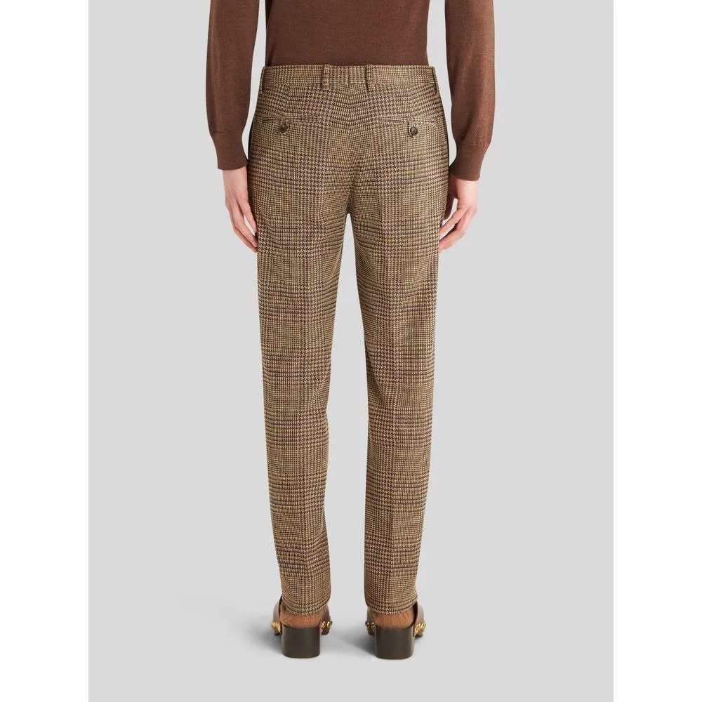 JERSEY TROUSERS WITH CHECK PATTERN