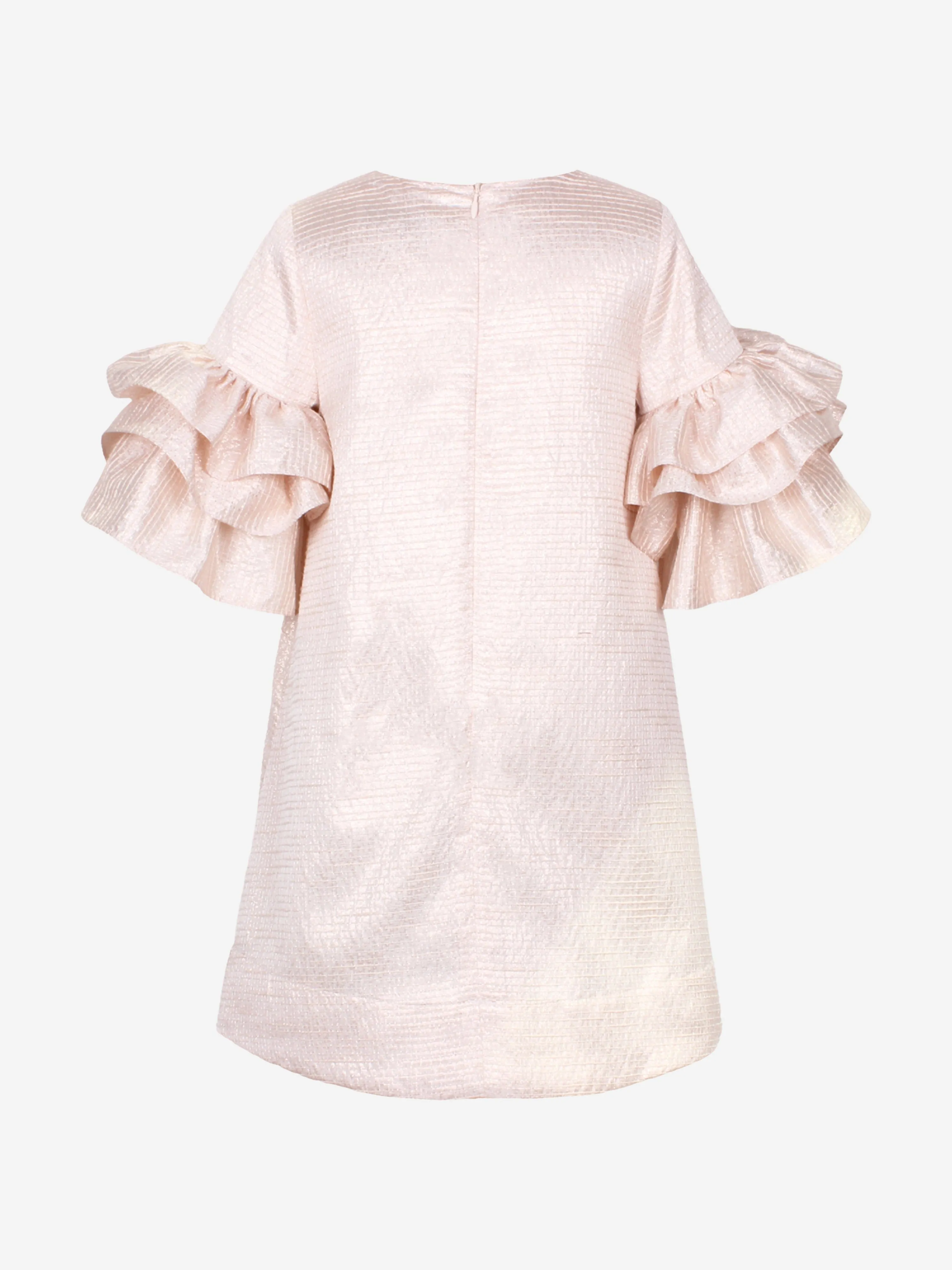 Jessie And James Girls Flutterby A-Line Ruffle Dress in Pink