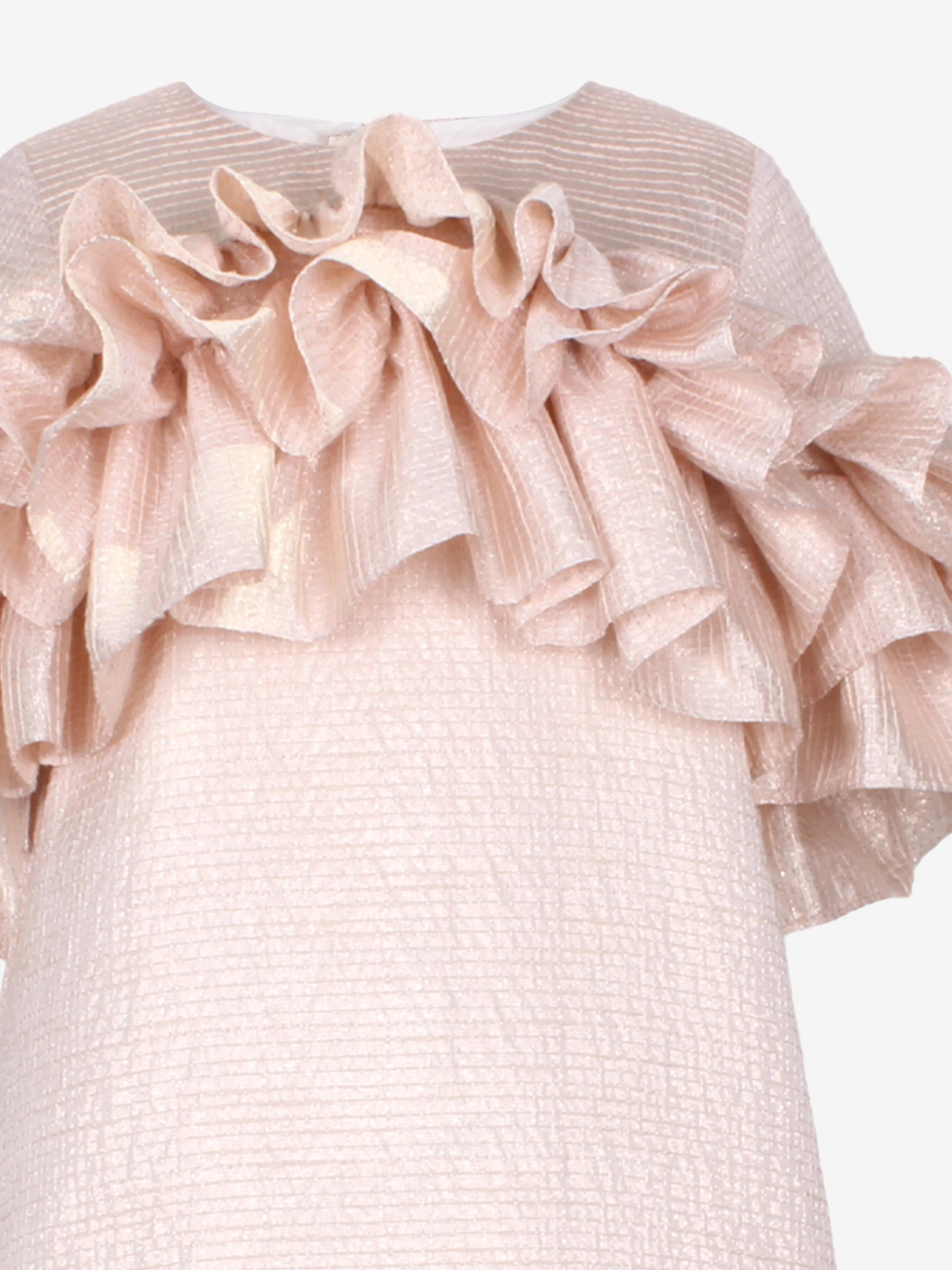 Jessie And James Girls Flutterby A-Line Ruffle Dress in Pink