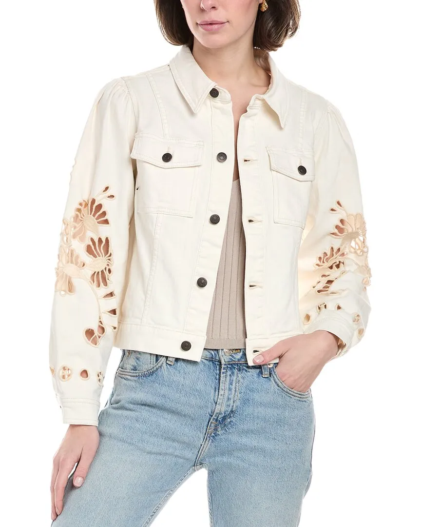 Johnny Was Charlotta Cropped Denim Jacket