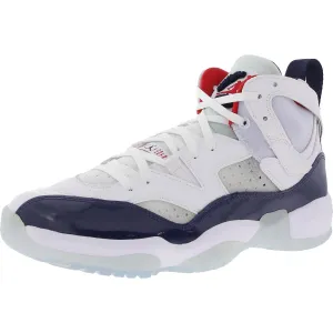 Jumpman Two Trey Mens Lace-Up Faux Leather Basketball Shoes
