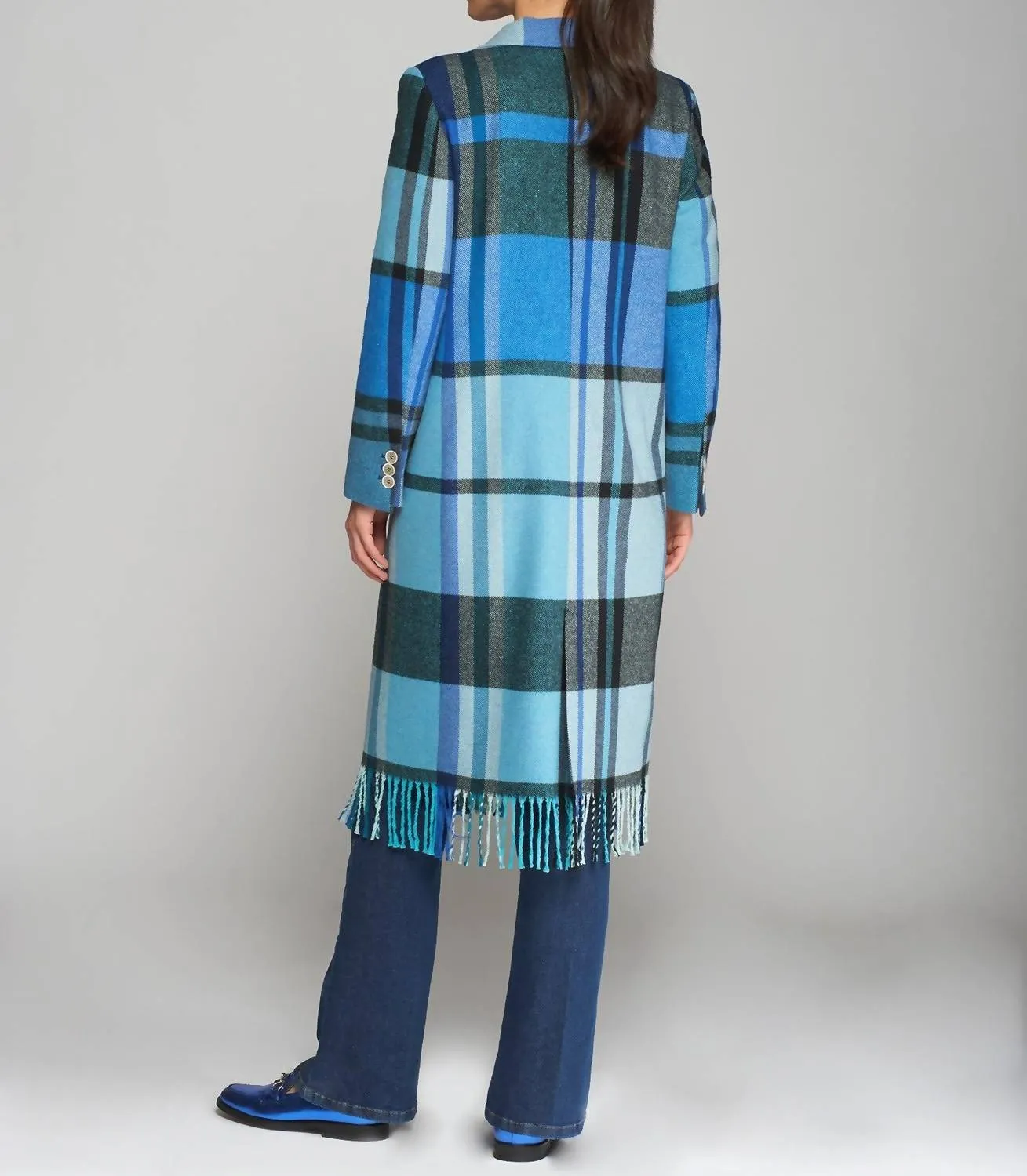 Katherin Plaid Coat In Cuadro Manta Azul