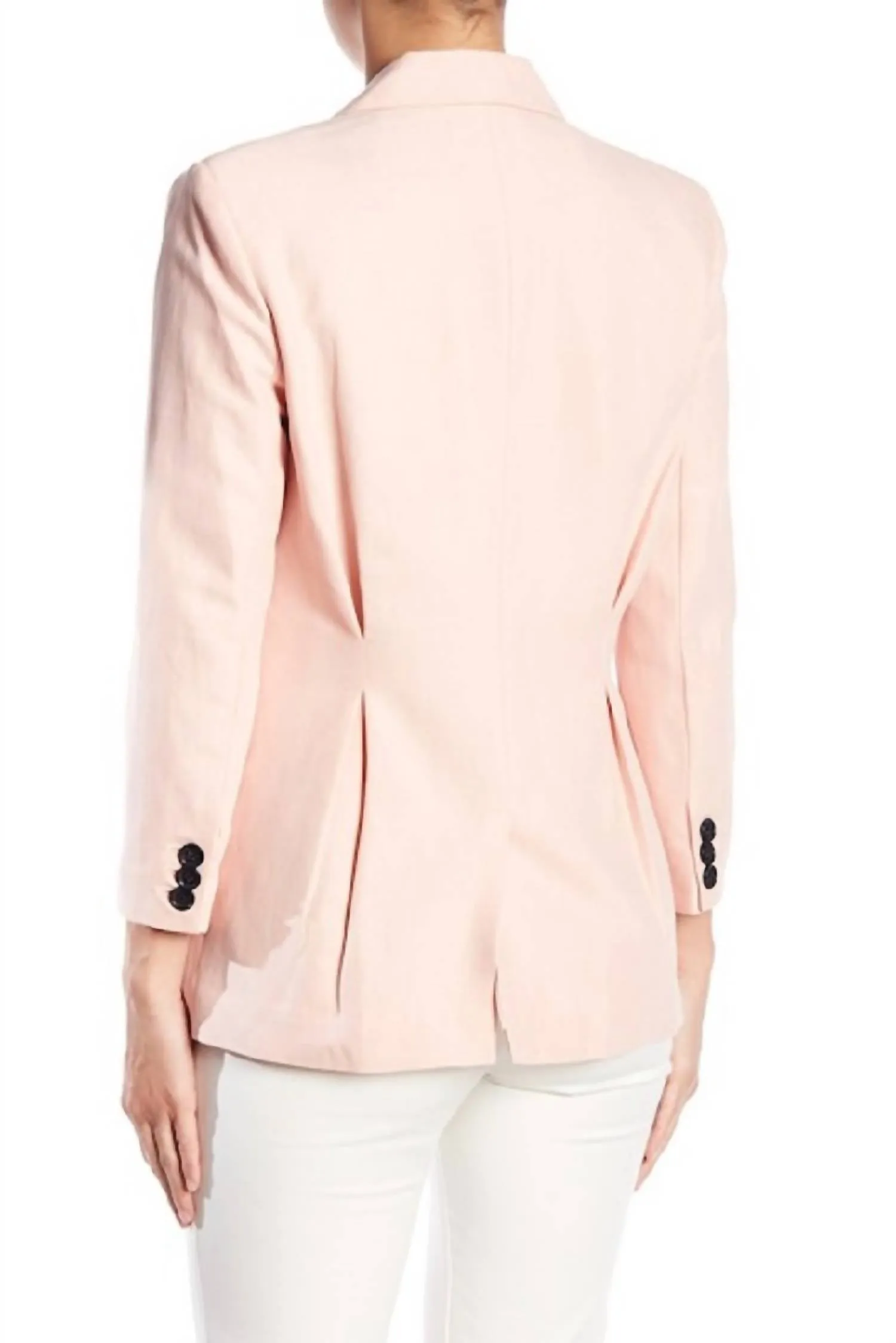 Lian Rose Blush Linen Blazer