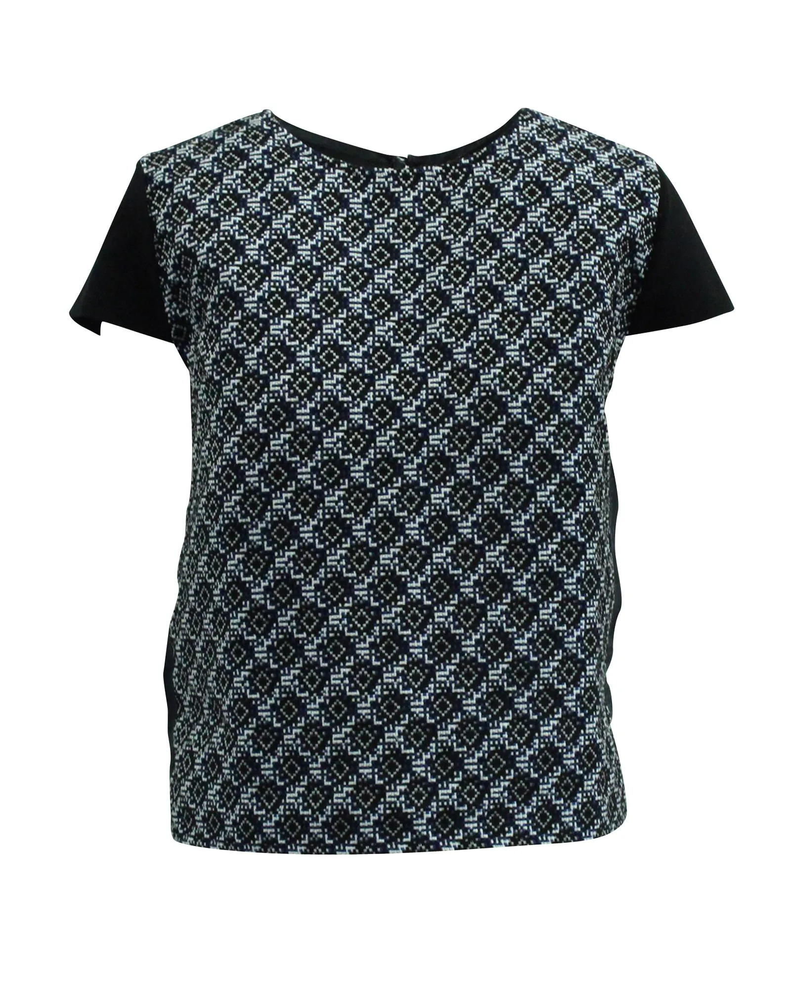 Maje Printed Blouse in Black Silk