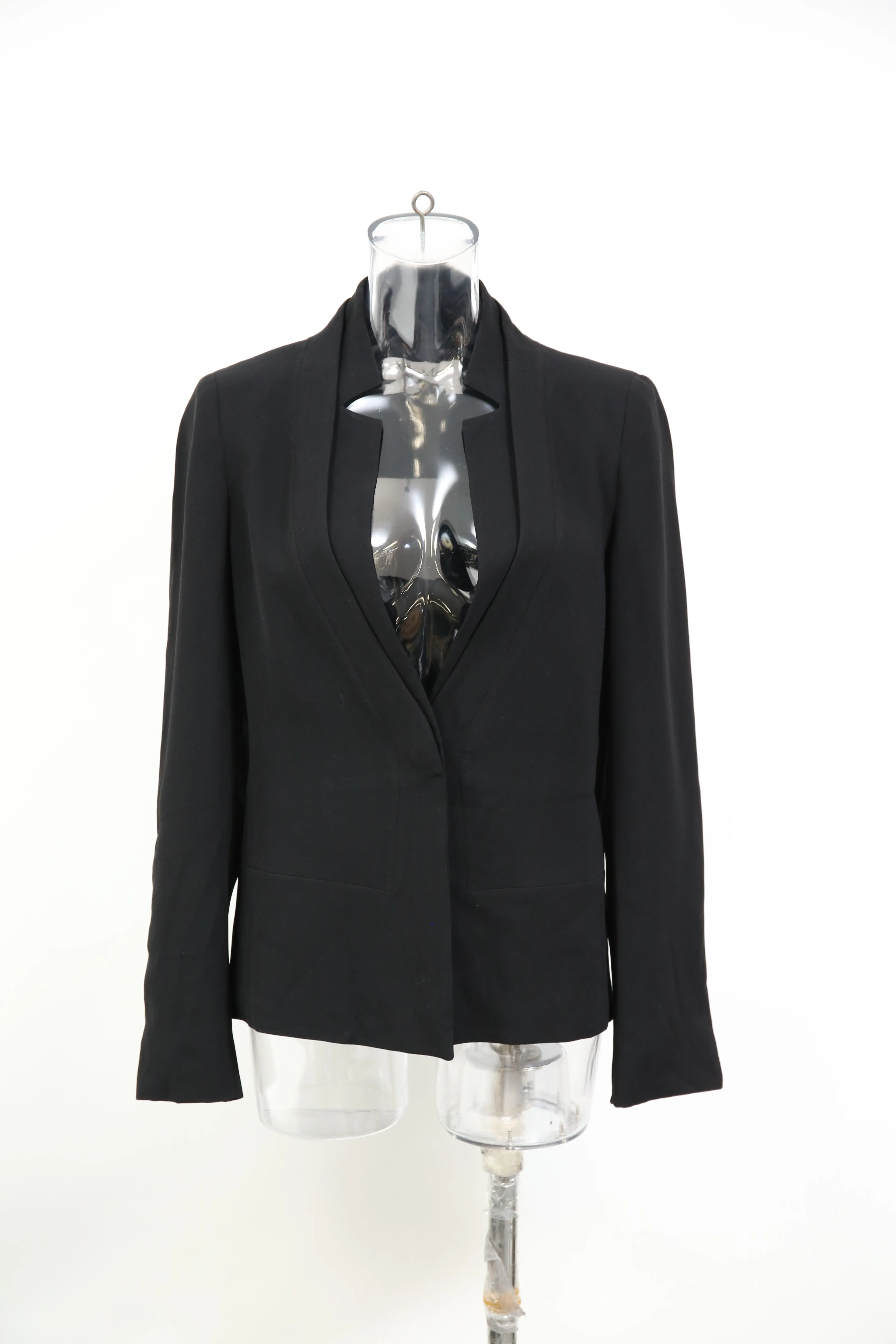 Max Mara Single-Breasted Blazer in Black Wool