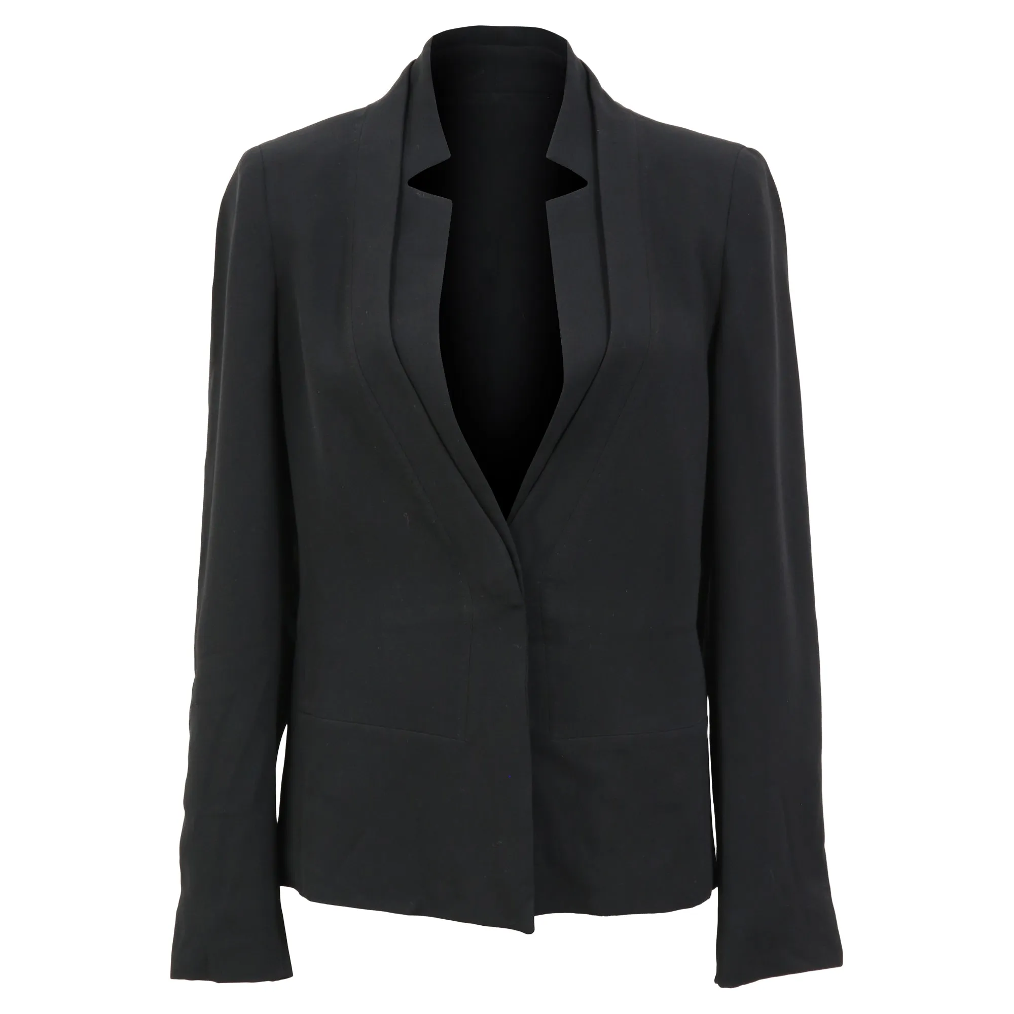Max Mara Single-Breasted Blazer in Black Wool
