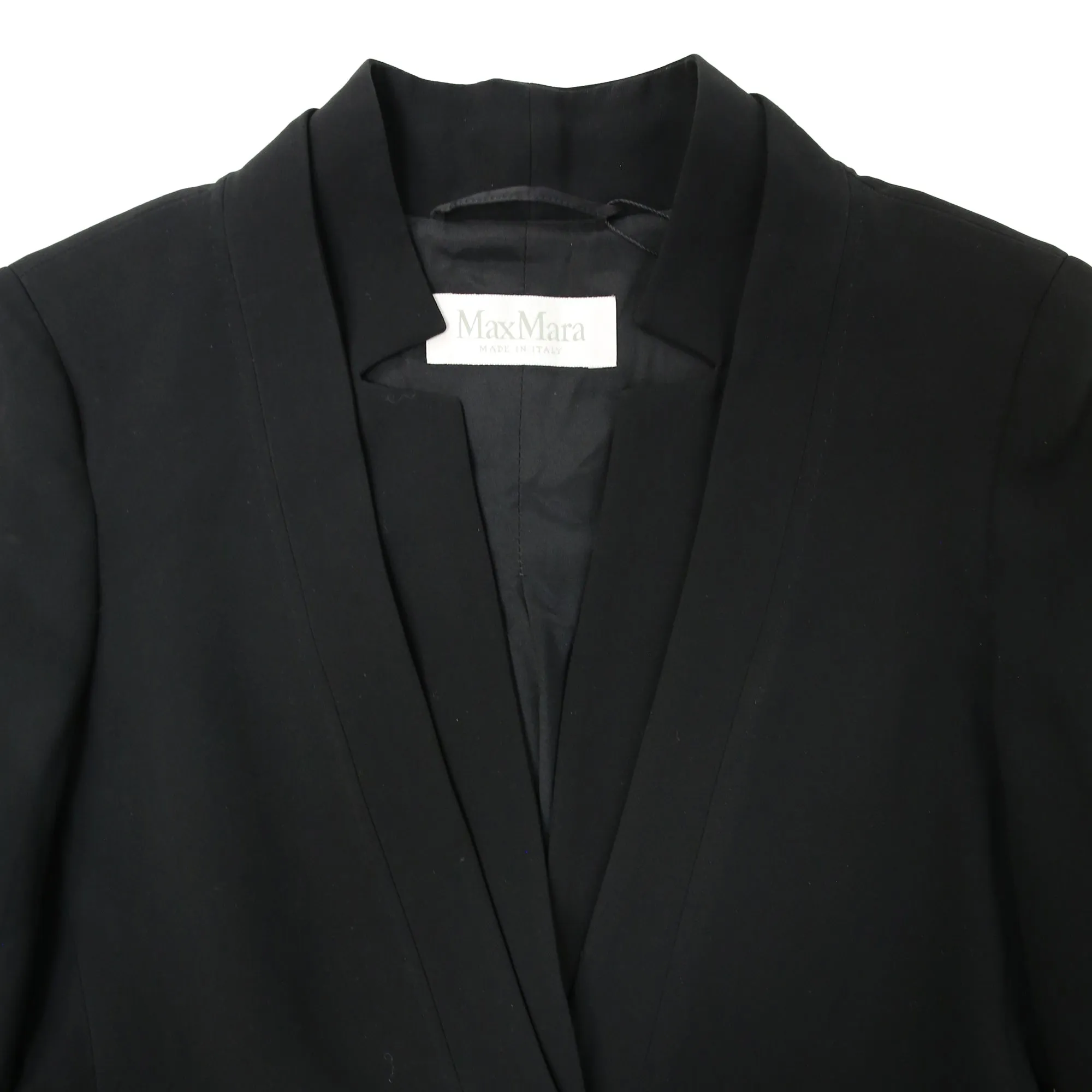 Max Mara Single-Breasted Blazer in Black Wool