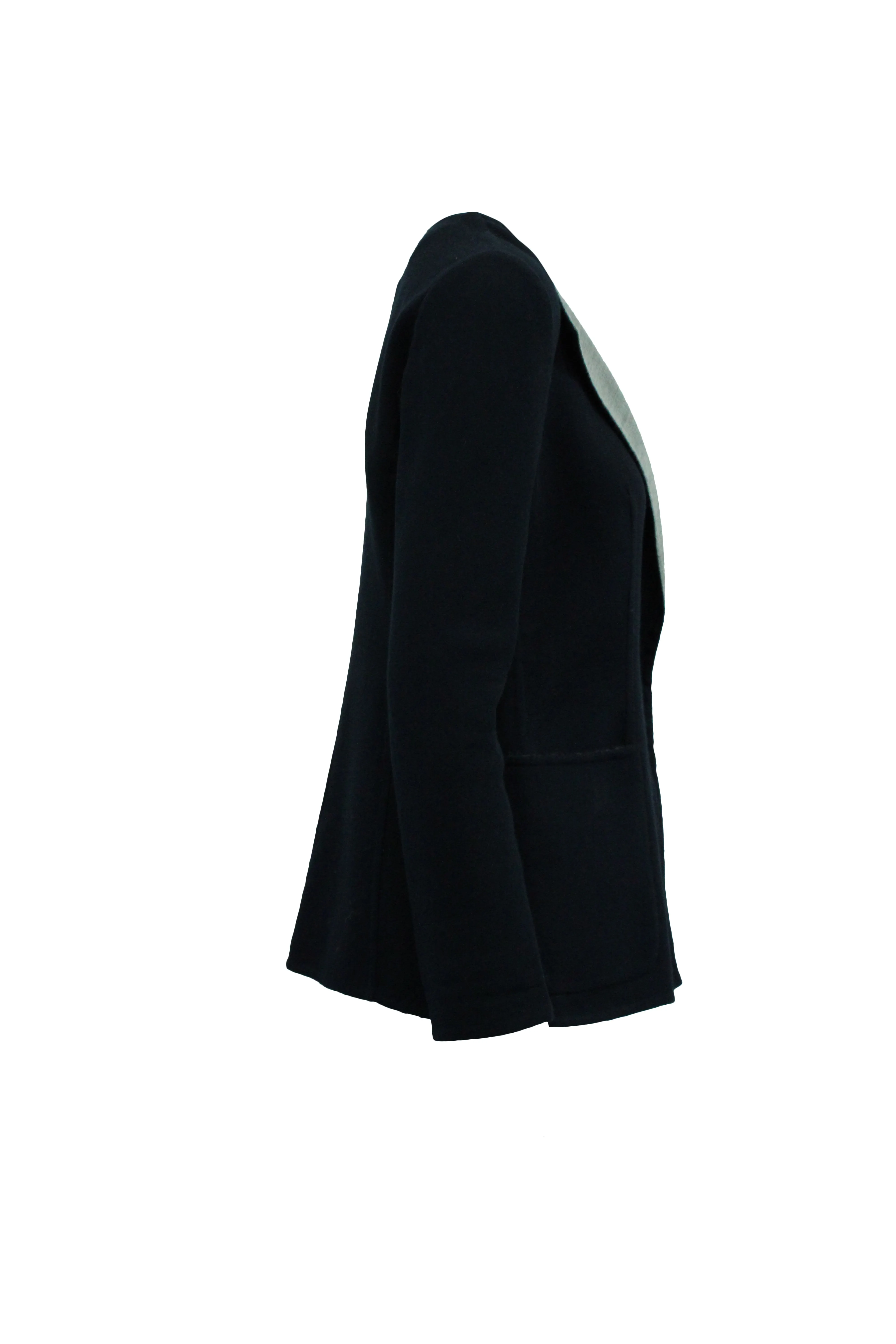 Max Mara Single-Breasted Blazer in Navy Blue Wool