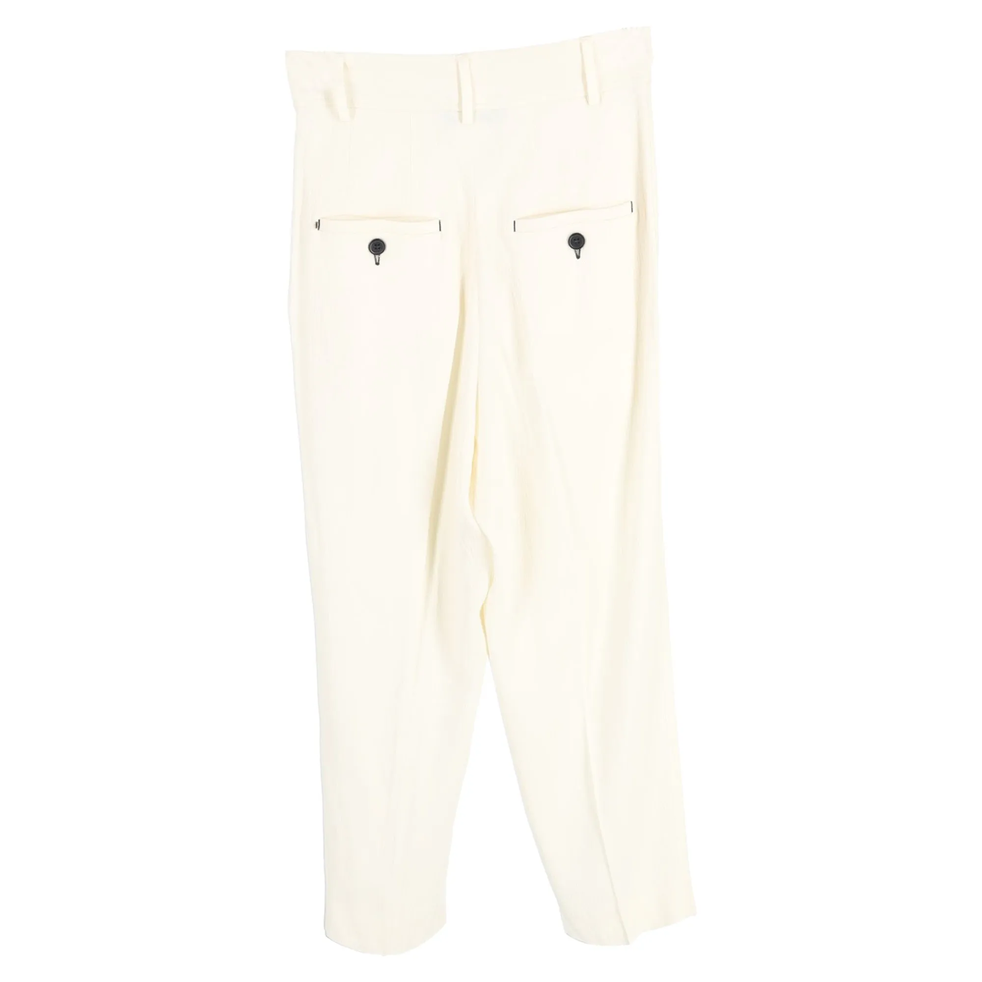 Max Mara Sportmax Pleated Straight-Leg Trousers in Cream Acetate