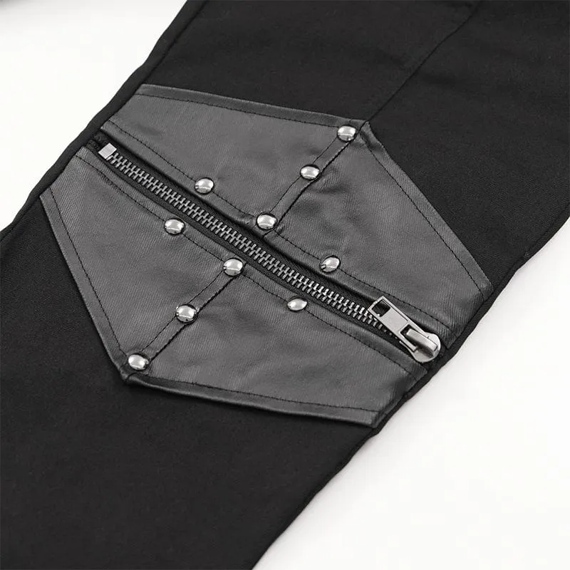 Men's Gothic Buckle-up Studs Trousers