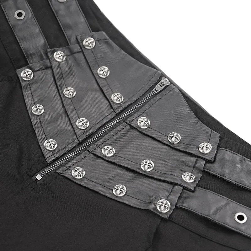 Men's Gothic Buckle-up Studs Trousers