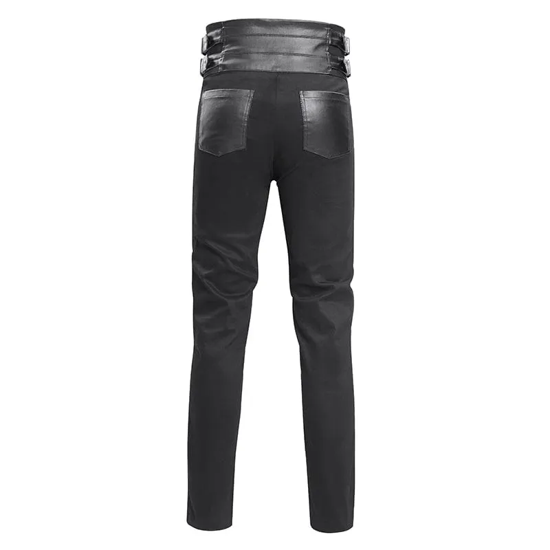 Men's Gothic Buckle-up Studs Trousers