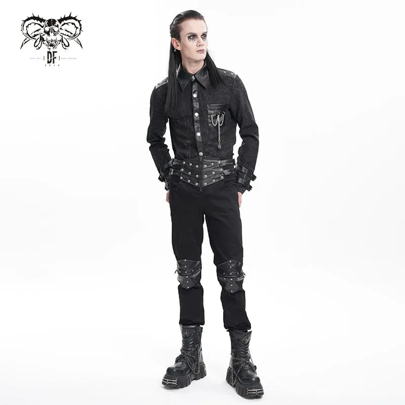 Men's Gothic Buckle-up Studs Trousers