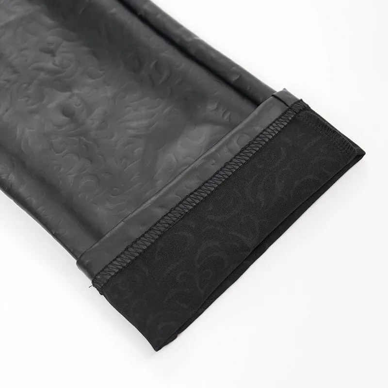 Men's Gothic Faux Leathet Button Trousers