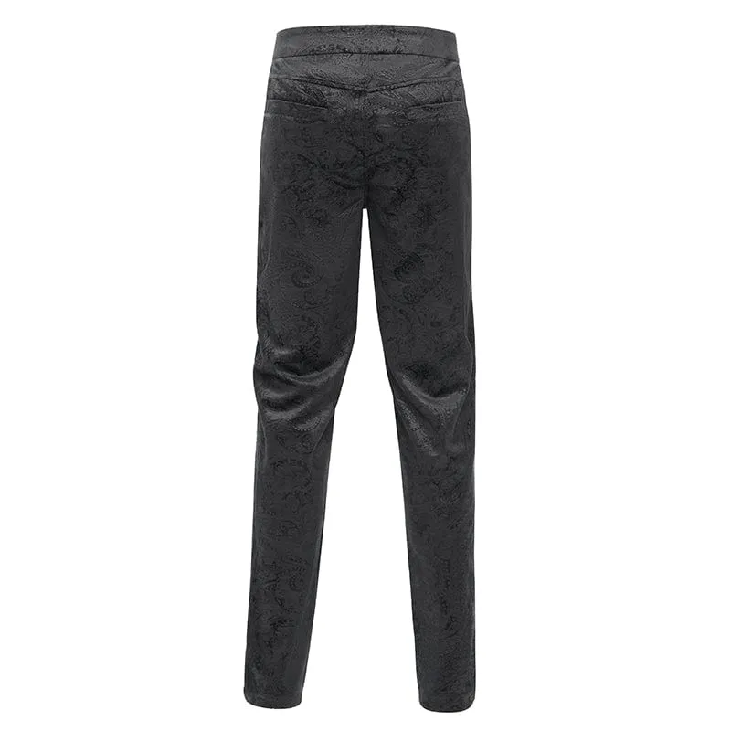 Men's Gothic  Zip Floral Branded Trousers