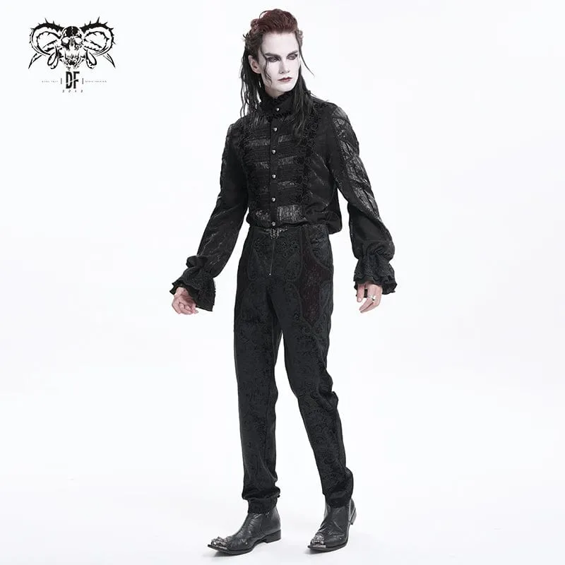 Men's Gothic  Zip Floral Branded Trousers
