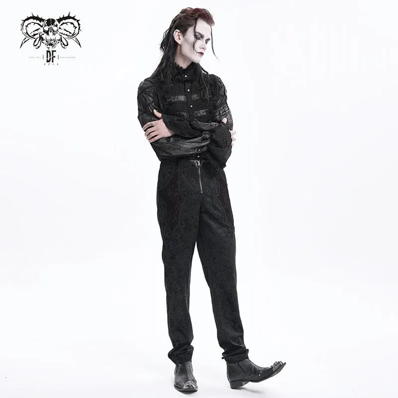 Men's Gothic  Zip Floral Branded Trousers