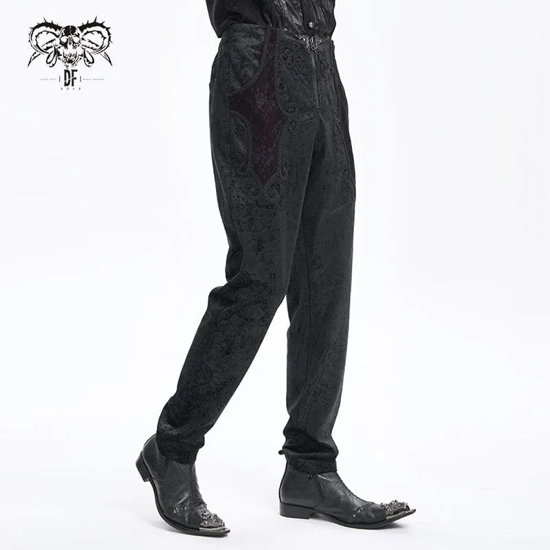Men's Gothic  Zip Floral Branded Trousers