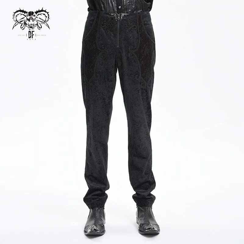 Men's Gothic  Zip Floral Branded Trousers