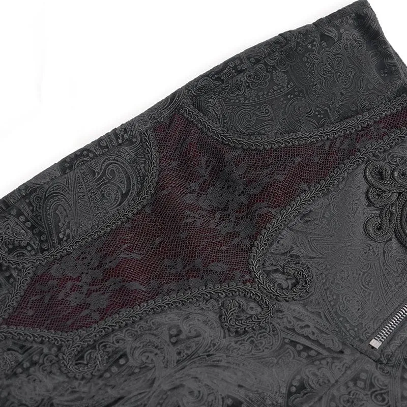 Men's Gothic  Zip Floral Branded Trousers