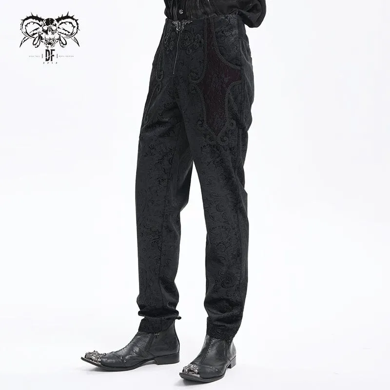Men's Gothic  Zip Floral Branded Trousers