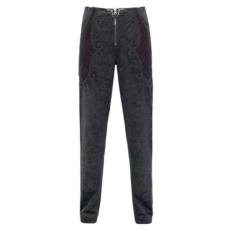 Men's Gothic  Zip Floral Branded Trousers