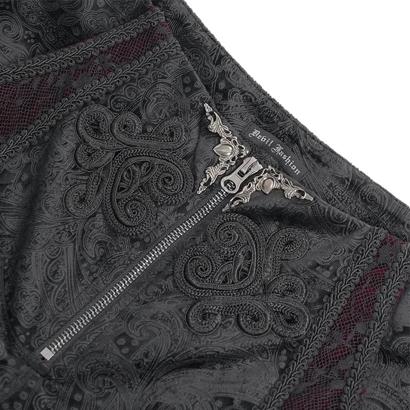 Men's Gothic  Zip Floral Branded Trousers