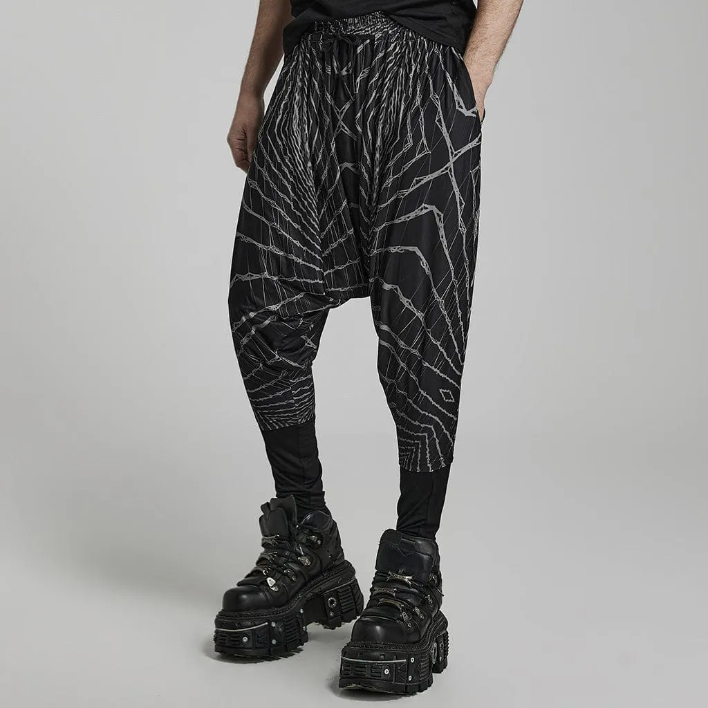 Men's Punk Halo Printed Sagging Pants